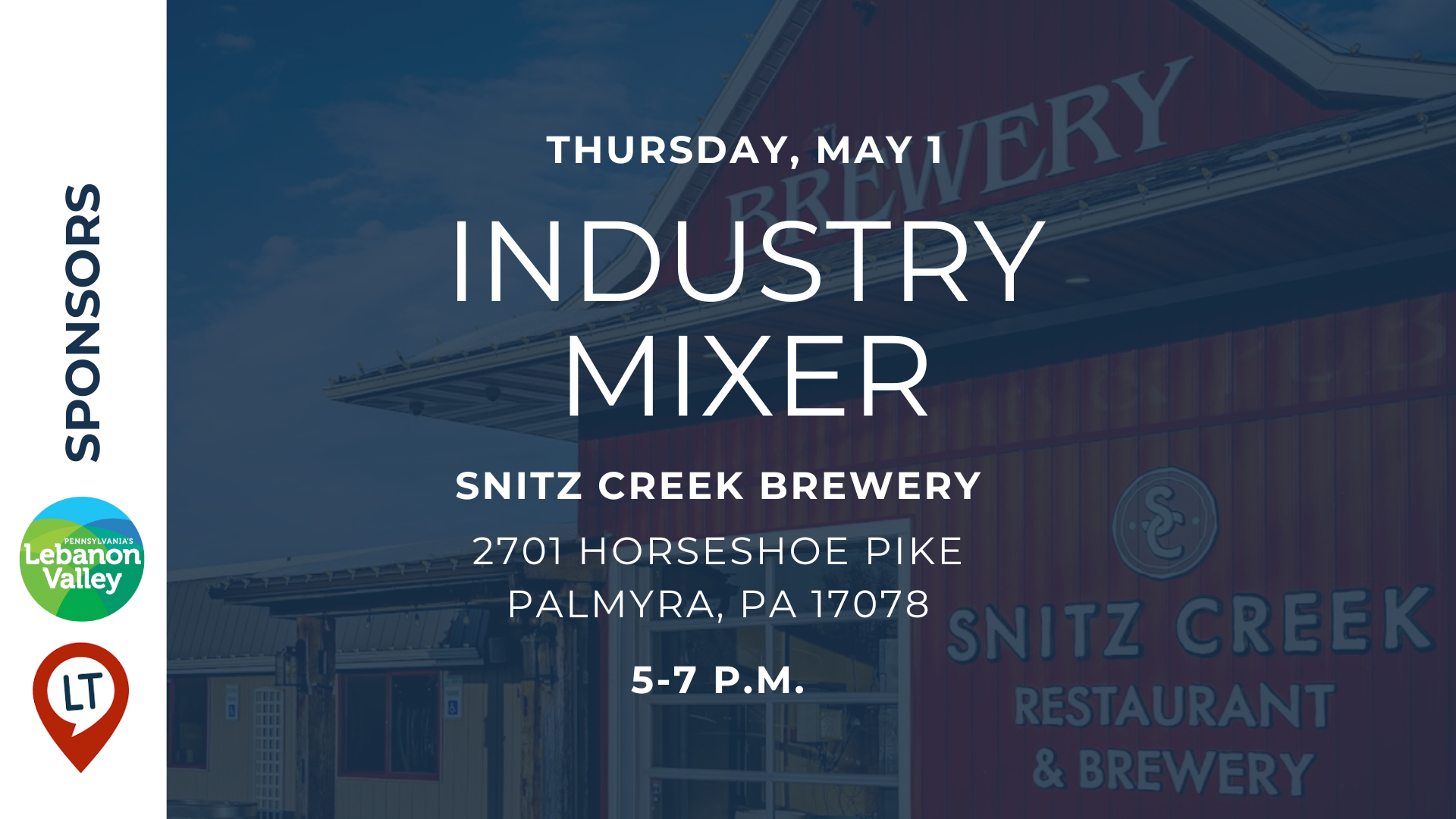 Join AMA Central PA’s Spring Industry Mixer on May 1, 5–7 p.m., at Snitz Creek Brewery in Campbelltown!